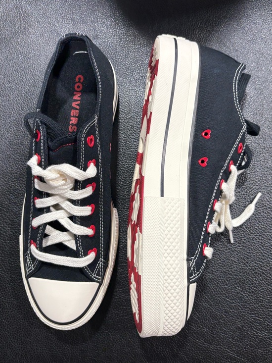 Converse Shoes - Converse Chuck Taylor All Star Low Top Women's Platform Sneaker - Black/Red
